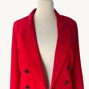 Anthropologie Maeve size 10 Red Oversized Double Breasted Blazer Jacket